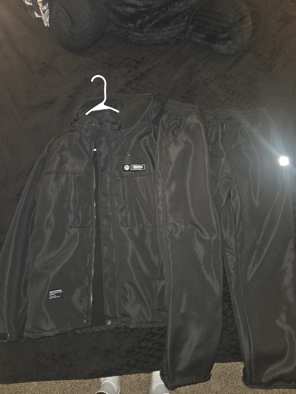 Men's Black Puffer Jacket and Pants Set - Unbranded